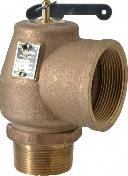 Conbraco - 1-1/2" Inlet, 2" Outlet, ASME Low Pressure Steam Heating Relief Valve - 15 Max psi, Bronze, 1,900 Lb per Hour - Americas Industrial Supply