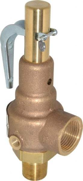 Conbraco - 3/4" Inlet, 1" Outlet, High Pressure Safety Relief Valve - 75 Max psi, Bronze, 898 Lb per Hour - Americas Industrial Supply