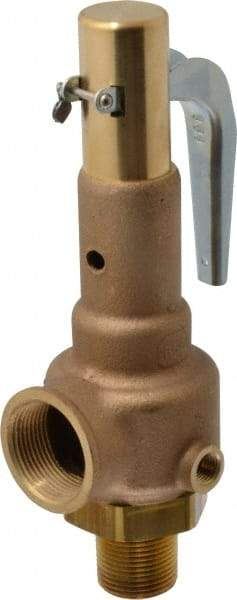 Conbraco - 1" Inlet, 1-1/4" Outlet, High Pressure Safety Relief Valve - 100 Max psi, Bronze, 1,796 Lb per Hour - Americas Industrial Supply