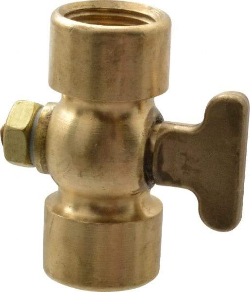 Conbraco - 3/8" Pipe, Tee Handle, FNPT x FNPT End Connection, Air Cock - 200 Max psi, Brass - Americas Industrial Supply