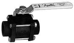 Apollo - 1-1/4" Pipe, Full Port, Carbon Steel Standard Ball Valve - 3 Piece, Inline - One Way Flow, Socket Weld x Socket Weld Ends, Lever Handle, 1,000 WOG, 150 WSP - Americas Industrial Supply