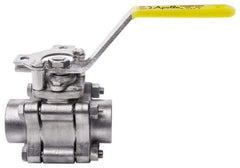 Apollo - 3" Pipe, Full Port, Stainless Steel Standard Ball Valve - 3 Piece, Inline - One Way Flow, FNPT x FNPT Ends, Lever Handle, 1,000 WOG, 150 WSP - Americas Industrial Supply