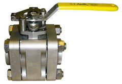 Apollo - 1-1/4" Pipe, Full Port, Stainless Steel Standard Ball Valve - 3 Piece, Inline - One Way Flow, Socket Weld x Socket Weld Ends, Lever Handle, 1,000 WOG, 150 WSP - Americas Industrial Supply