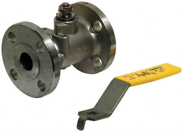 Apollo - 6" Pipe, Full Port, Stainless Steel Standard Ball Valve - Inline - One Way Flow, Flanged x Flanged Ends, Lever with Gear Operator Handle, 275 WOG, 150 WSP - Americas Industrial Supply