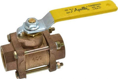 Apollo - 1" Pipe, Full Port, Bronze Standard Ball Valve - 3 Piece, Inline - One Way Flow, FNPT x FNPT Ends, Lever Handle, 600 WOG, 150 WSP - Americas Industrial Supply