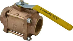 Apollo - 2" Pipe, Full Port, Bronze Standard Ball Valve - 3 Piece, Inline - One Way Flow, FNPT x FNPT Ends, Lever Handle, 600 WOG, 150 WSP - Americas Industrial Supply