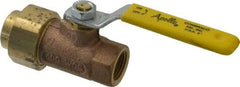 Apollo - 1/2" Pipe, Bronze Single Union Ends Ball Valve - Inline - One Way Flow, FNPT x FNPT Ends, Lever Handle, 600 WOG, 150 WSP - Americas Industrial Supply