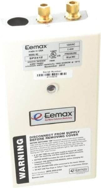 Eemax - 120 Volt Electric Water Heater - 2.4 KW, 20 Amp, 10 Wire Gauge - Americas Industrial Supply