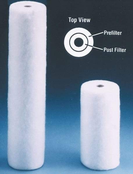 Value Collection - 4-5/16" OD, 1µ, Polypropylene Melt Blown-Thermal Bonded Cartridge Filter - 9-7/8" Long, Reduces Sediments - Americas Industrial Supply