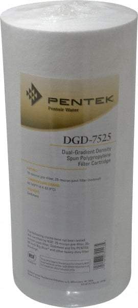 Pentair - 4-1/2" OD, 75/25µ, Polypropylene Dual Gradient Cartridge Filter - 9-3/4" Long, Reduces Sediments - Americas Industrial Supply