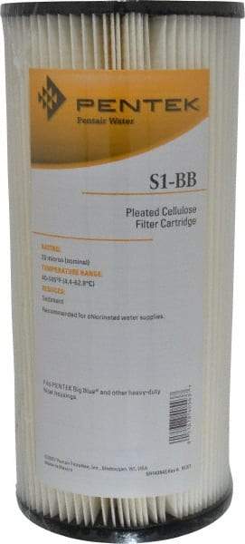 Pentair - 4-1/2" OD, 20µ, Resin Cellulose Pleated Cartridge Filter - 9-3/4" Long, Reduces Sediments - Americas Industrial Supply