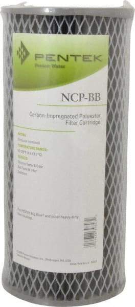 Pentair - 4-1/2" OD, 10µ, Carbon Impregnated Non-Cellulose Pleated Cartridge Filter - 9-3/4" Long, Reduces Tastes, Odors & Sediments - Americas Industrial Supply