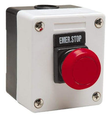 ACI - 1 Operator, Mushroom Head Control Station - Emergency Stop (Legend), Momentary Switch, NO/NC Contact - Americas Industrial Supply