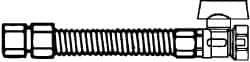 Dormont - 1/2" Inlet, 1/2" Outlet MIP x FIP with Straight Ball Valve Gas Connector - 24" Long, 3/8" Hose ID - Americas Industrial Supply