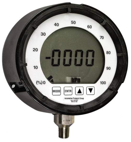 Made in USA - 4-1/2" Dial, 1/4 Thread, 0-30 Scale Range, Pressure Gauge - Lower Connection, Rear Flange Connection Mount, Accurate to 0.25% of Scale - Americas Industrial Supply