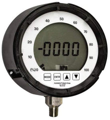 Made in USA - 4-1/2" Dial, 1/4 Thread, 0-30 Scale Range, Pressure Gauge - Lower Connection, Rear Flange Connection Mount, Accurate to 0.25% of Scale - Americas Industrial Supply