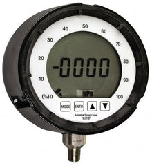 Made in USA - 4-1/2" Dial, 1/4 Thread, 0-15 Scale Range, Pressure Gauge - Americas Industrial Supply