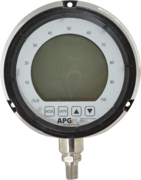 Made in USA - 4-1/2" Dial, 1/4 Thread, 0-200 Scale Range, Pressure Gauge - Lower Connection Mount, Accurate to 0.25% of Scale - Americas Industrial Supply