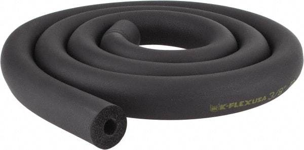 Made in USA - 3/8" Thick x 6' Long, Elastomeric Flexible Pipe Insulation - -40 to 220°F - Americas Industrial Supply