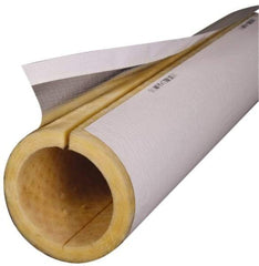 Made in USA - 1/2" Thick x 2-1/2" Pipe x 3' Long, Fiberglass Rigid Pipe Insulation - 850°F - Americas Industrial Supply