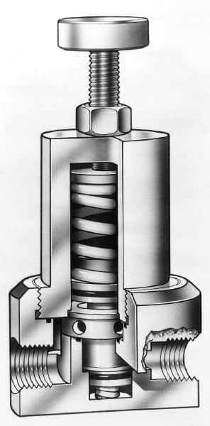 Simtech - 1/4" Inlet, Thermoplastic Relief Valve - 125 Max psi, PVC & EPDM - Americas Industrial Supply