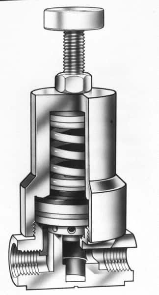 Simtech - 1/4" Inlet, Thermoplastic Relief Valve - 120 Max psi, PVC & EPDM - Americas Industrial Supply