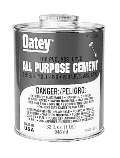 Oatey - 1 Gal All-Purpose Medium Bodied Cement - Clear, Use with ABS, PVC & CPVC up to 6" Diam - Americas Industrial Supply