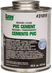 Oatey - 16 oz Medium Bodied Cement - Clear, Use with PVC up to 6" Diam - Americas Industrial Supply