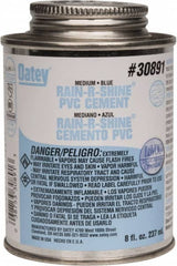 Oatey - 8 oz Medium Bodied Cement - Blue, Use with PVC up to 6" Diam - Americas Industrial Supply