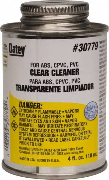 Oatey - 4 oz All-Purpose Cleaner - Clear, Use with ABS, PVC & CPVC For All Diameters - Americas Industrial Supply