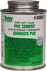 Oatey - 8 oz Heavy Duty Cement - Clear, Use with PVC up to 12" Diam - Americas Industrial Supply