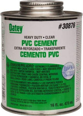 Oatey - 16 oz Heavy Duty Cement - Clear, Use with PVC up to 12" Diam - Americas Industrial Supply