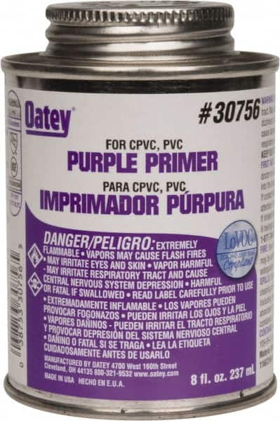 Oatey - 8 oz All Purpose Primer/Cleaner - Purple, Use with PVC & CPVC - Americas Industrial Supply