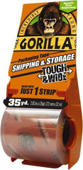 Gorilla Tape - 2-7/8" x 35 Yd Clear Acrylic Adhesive Packaging Tape - BOPP Film Backing, 3.4 mil Thick, 44 Lb Tensile Strength - Americas Industrial Supply