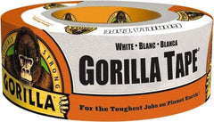 Gorilla Tape - 1-7/8" x 10 Yds White Duct Tape - 17 mil, Rubber Adhesive, Cotton/Polyester Blend Cloth Backing, 32°F to 150°F - Americas Industrial Supply