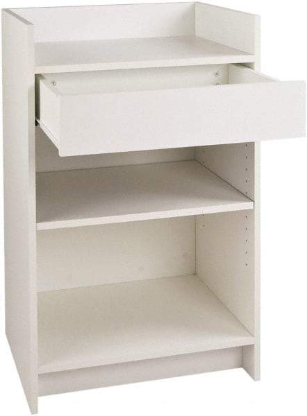 ECONOCO - 1 Shelf, Closed Shelving Register Stand - 24 Inch Wide x 24 Inch Deep x 38 Inch High, White - Americas Industrial Supply
