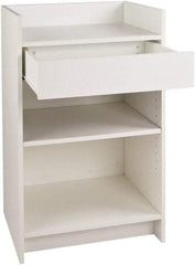 ECONOCO - 1 Shelf, Closed Shelving Register Stand - 24 Inch Wide x 24 Inch Deep x 38 Inch High, White - Americas Industrial Supply