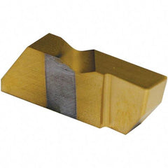 Tool-Flo - 4250FLGD Grade GP3A, 6.35mm Cutting Width Carbide Grooving Insert - 1/2" Max Depth of Cut, Right Hand, 0.02 to 0.025" Corner Radius, TiN Finish - Americas Industrial Supply