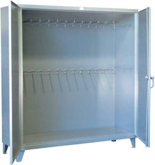 Strong Hold - Pegboard Storage Cabinet - Steel, 60" Wide x 24" Deep x 78" High, Dark Gray - Americas Industrial Supply