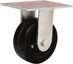 Hamilton - 5" Diam x 2" Wide x 6-1/2" OAH Top Plate Mount Rigid Caster - Phenolic, 900 Lb Capacity, Straight Roller Bearing, 4-1/2 x 6-1/4" Plate - Americas Industrial Supply