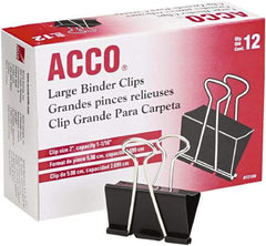 ACCO - 2" Wide Binder Clip - Black/Silver - Americas Industrial Supply