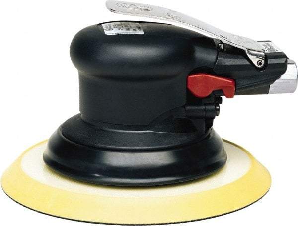 Chicago Pneumatic - 12,000 OPM, 16.6 CFM Air Consumption, Palm Air Orbital Sander - Round Pad, 1/4 NPT Inlet - Americas Industrial Supply