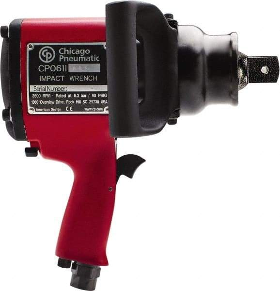 Chicago Pneumatic - 1" Drive, 3,500 RPM, 2,800 Ft/Lb Torque Impact Wrench - Pistol Grip Handle, 1,020 IPM, 48 CFM, 90 psi, 1/2" NPT Inlet - Americas Industrial Supply