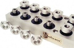 Mitee-Bite - 1.15 to 9.85" Expansion Diam, 6,000 Lb Holding Force, M6 Mounting Screw, M16 Center Screw, Aluminum ID Expansion Clamps - 6" Flange Diam, 0.31" Flange Thickness, 5-1/4" Mount Hole Diam, 3 Mount Holes, 1.79" Overall Height, 125 Ft/Lb Torque - Americas Industrial Supply