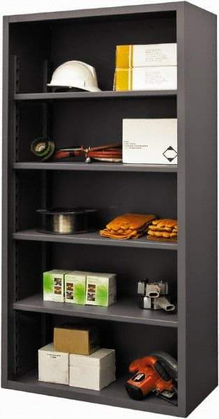 Durham - 4 Shelves, 5,400 Lb Capacity, Closed Shelving System - 36" Wide x 18" Deep x 72" High, Gray - Americas Industrial Supply