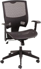 ALERA - 43-3/4" High Mid Back Chair - 25-3/8" Wide x 24" Deep, Mesh Seat, Black - Americas Industrial Supply