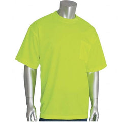 PIP - Size 4XL Hi-Vis Yellow High Visibility Short Sleeve T-Shirt - Americas Industrial Supply