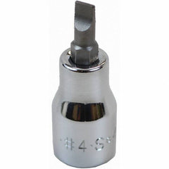 SK - Screwdriver & Drag Link Sockets - 3/8"DR #4 CHRM SLOTTED SCRDRVR SCKT BIT - Americas Industrial Supply
