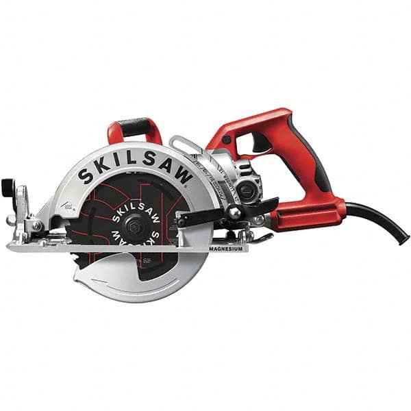 Skilsaw - 15 Amps, 7-1/4" Blade Diam, 5,300 RPM, Electric Circular Saw - 120 Volts, 8' Cord Length, 5/8" Arbor Hole, Left Blade - Americas Industrial Supply