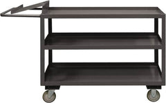 Durham - 1,200 Lb Capacity, 30" Wide x 60" Long x 37-5/8" High Order Picking Cart - 3 Shelf, Steel, 2 Rigid/2 Swivel Casters - Americas Industrial Supply